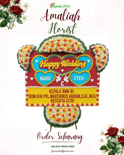 Karangan Papan Bunga Pernikahan di Bejaten